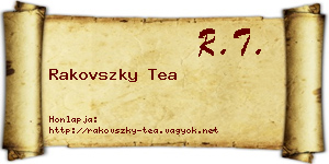 Rakovszky Tea névjegykártya